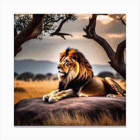 Lion In The Wild 2 Canvas Print