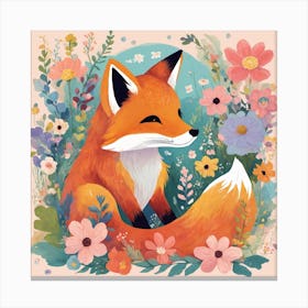 Fox In The Meadow Canvas Print