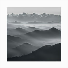 Mountains In The Fog Canvas Print