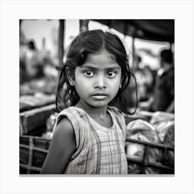 Little Girl In The Market Canvas Print