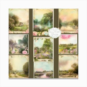 Shabby Chic Dreamy Mist Pastel Junk Journals Jane Canvas Print