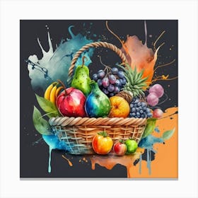 A basket full of fresh and delicious fruits and vegetables 2 Canvas Print