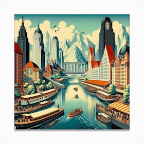 Cityscape Of Berlin Canvas Print