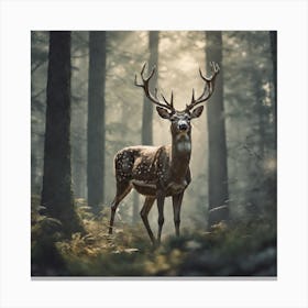 Deer In The Forest 223 Canvas Print