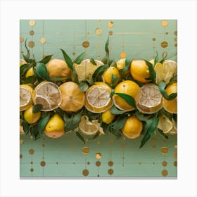 Lemons On A Table Canvas Print