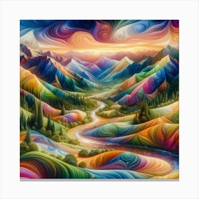 Psychedelic Landscape Canvas Print