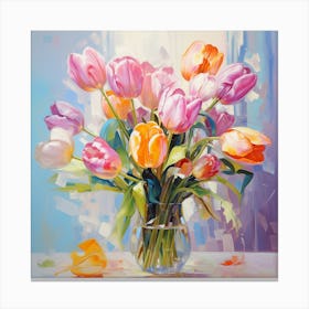 Tulips In A Vase Canvas Print