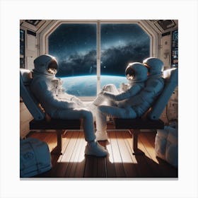 Astronauts In Space 2 Canvas Print