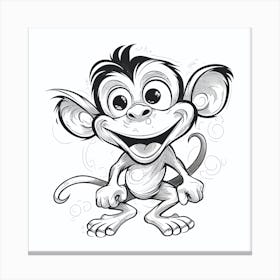 Monkey Drawing Canvas Print