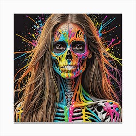 Skeleton Girl Canvas Print