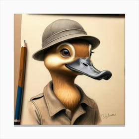 Duck In A Hat 15 Canvas Print