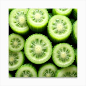 Cucumber Slices Close Up Canvas Print