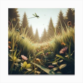 Dragonfly In The Meadow Canvas Print