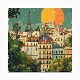 Paris Cityscape Art Canvas Print