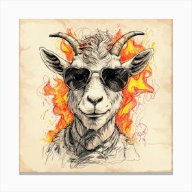 Goat In Sunglasses Canvas Print