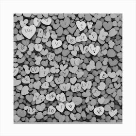 Heart Shaped Letters Canvas Print