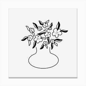 Doodle Flowers in a Vase Canvas Print