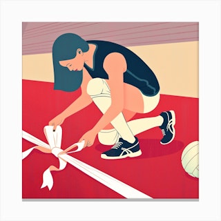 Volleyball Girl Square Canvas Print