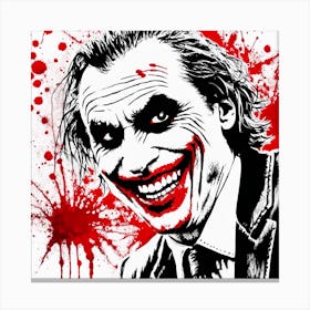 The Joker Portrait Ink Painting (28) Canvas Print