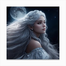 Beautiful Girl With Long Hair 1 Canvas Print