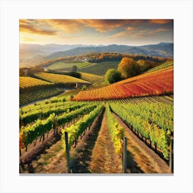 Vineyards At Sunset 8 Canvas Print