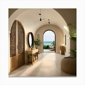 Hallway With An Archway Canvas Print