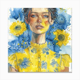 Sunflower Girl 1 Canvas Print