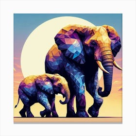 The Great Grey Duo Elephants Canvas Print