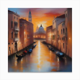 Sunset In Venice 1 Canvas Print