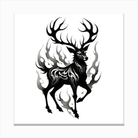 Deer In Flames Canvas Print