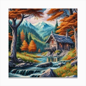 A peaceful, lively autumn landscape 5 Canvas Print