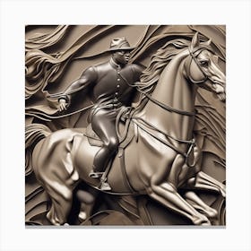 Soldier On Horseback Canvas Print