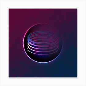 Geometric Neon Glyph on Jewel Tone Triangle Pattern 267 Canvas Print