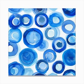 Blue Circles 14 Canvas Print