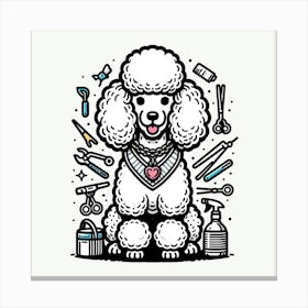 English groomed Poodle 6 Canvas Print