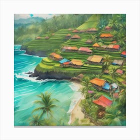 A Vibrant Bali Summer Aerial 2 Canvas Print