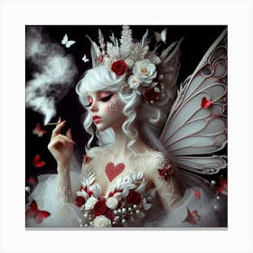 Fairy Smokes A Cigarette Canvas Print