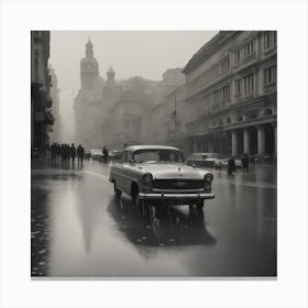 Car On The Street In Cuba Canvas Print