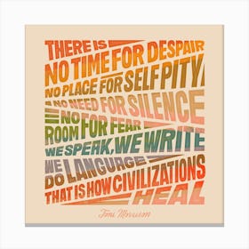Toni Morrison Healing Quote Square Canvas Print