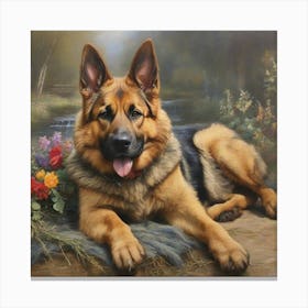 Berger allemand coloré  Canvas Print