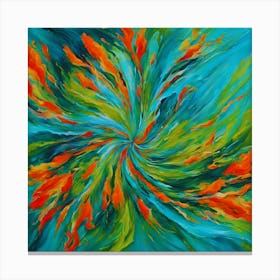 Vibrant Floral Whirlwind Abstract Painting Canvas Print