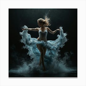 Dancer In Blue Dress Canvas Print