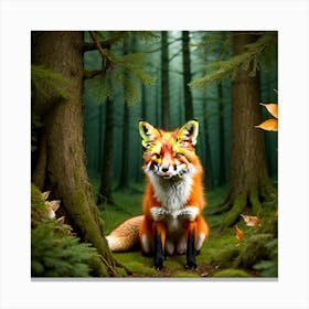 Fox In The Forest 9 Canvas Print