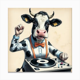 Cow Dj 2 Canvas Print