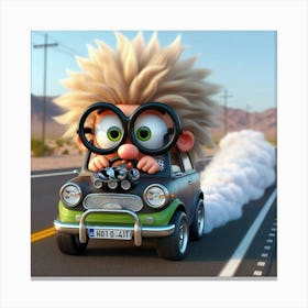 Little Green Car Canvas Print