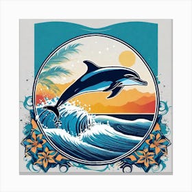 Dolphin In The Ocean 1 Canvas Print