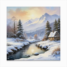 Winter Landscape Painting Art Print 0 Canvas Print