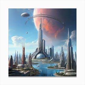 Futuristic City Canvas Print