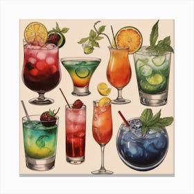 Default Cocktails As Works Of Art Aesthetic 3 Canvas Print