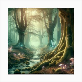 Fairy Forest paintings art print 4 Canvas Print